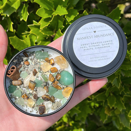 Rich Witch Manifestation Money Magick Intention Candle | Ritual Altar Crystal Spell Infused Scented Witchy Gift Wealth Abundance Prosperity