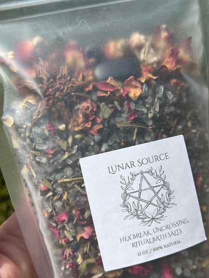 Hex Remover Curse Break Uncrossing Ritual Bath Salts Soak Spiritual Fiery Wall of Protection Cord Cutting Witchcraft Banishing Jinx Reversal