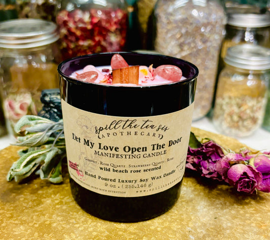Let My Love Open The Door Intention Candle | Heart Healing & Love Manifestation