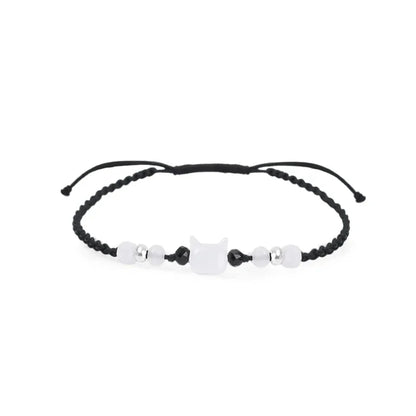 Moonstone Obsidian Cat Charm Bracelets