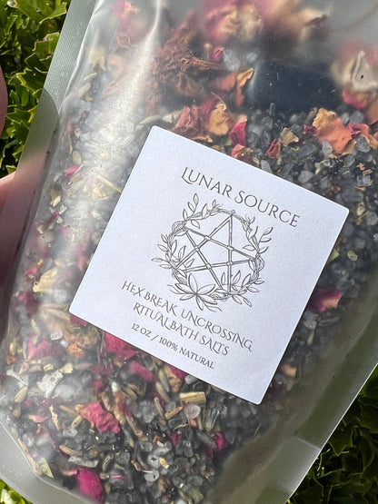 Hex Remover Curse Break Uncrossing Ritual Bath Salts Soak Spiritual Fiery Wall of Protection Cord Cutting Witchcraft Banishing Jinx Reversal
