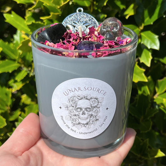 Thinning of the Veil Queen of Underworld Candle Persephone Offering Intention Pagan Witchcraft Magickal Ritual Altar Tool Crystal Deity Gift